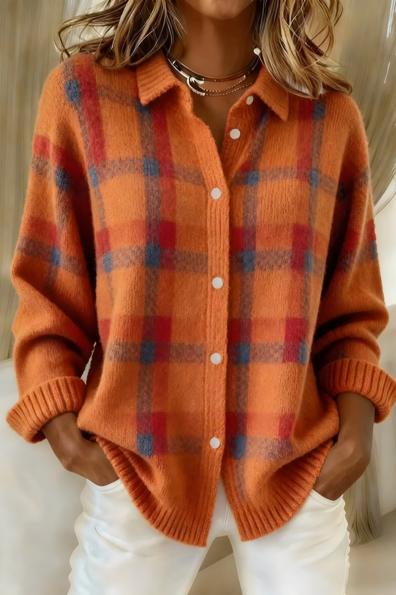 Maïwen | Cardigan a quadri morbido