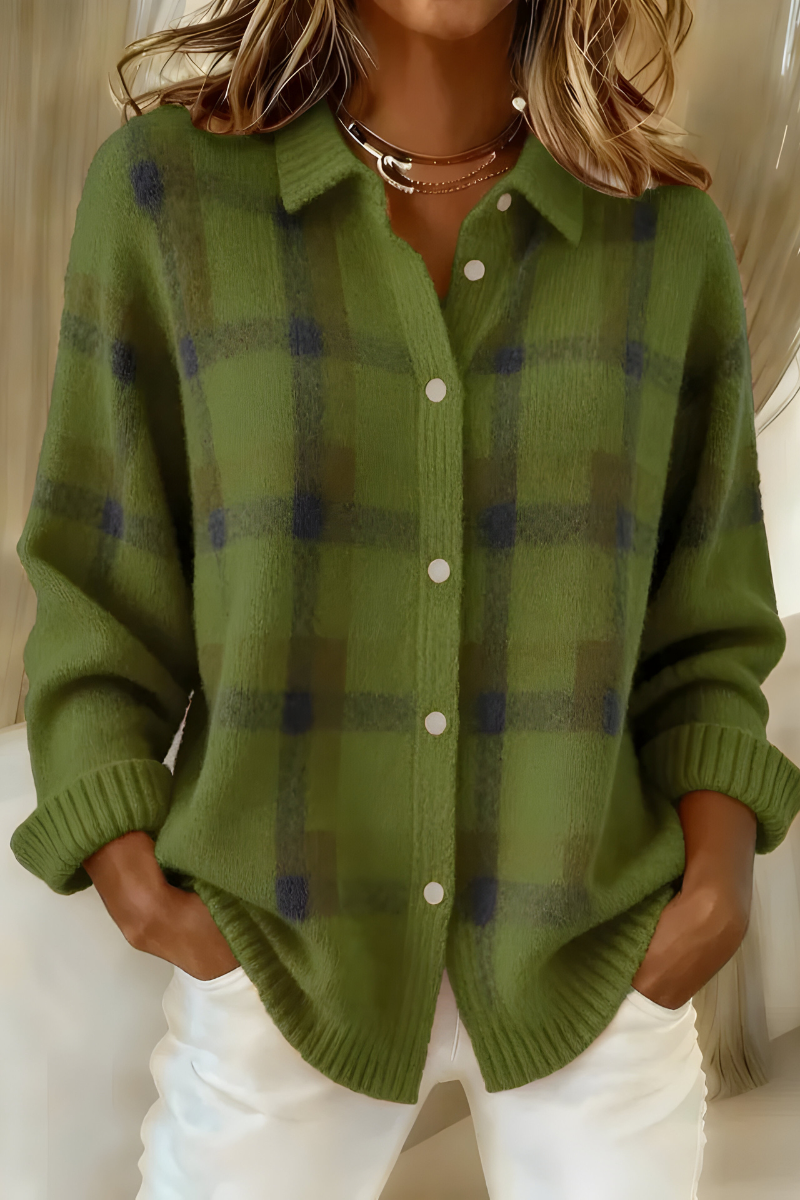 Maïwen | Cardigan a quadri morbido
