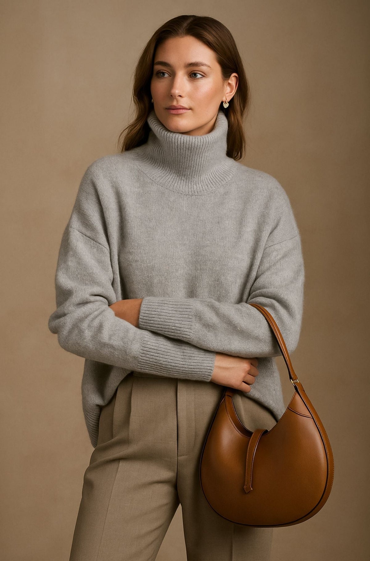 Juliana™ Maglione Premium in Cashmere con Collo Alto