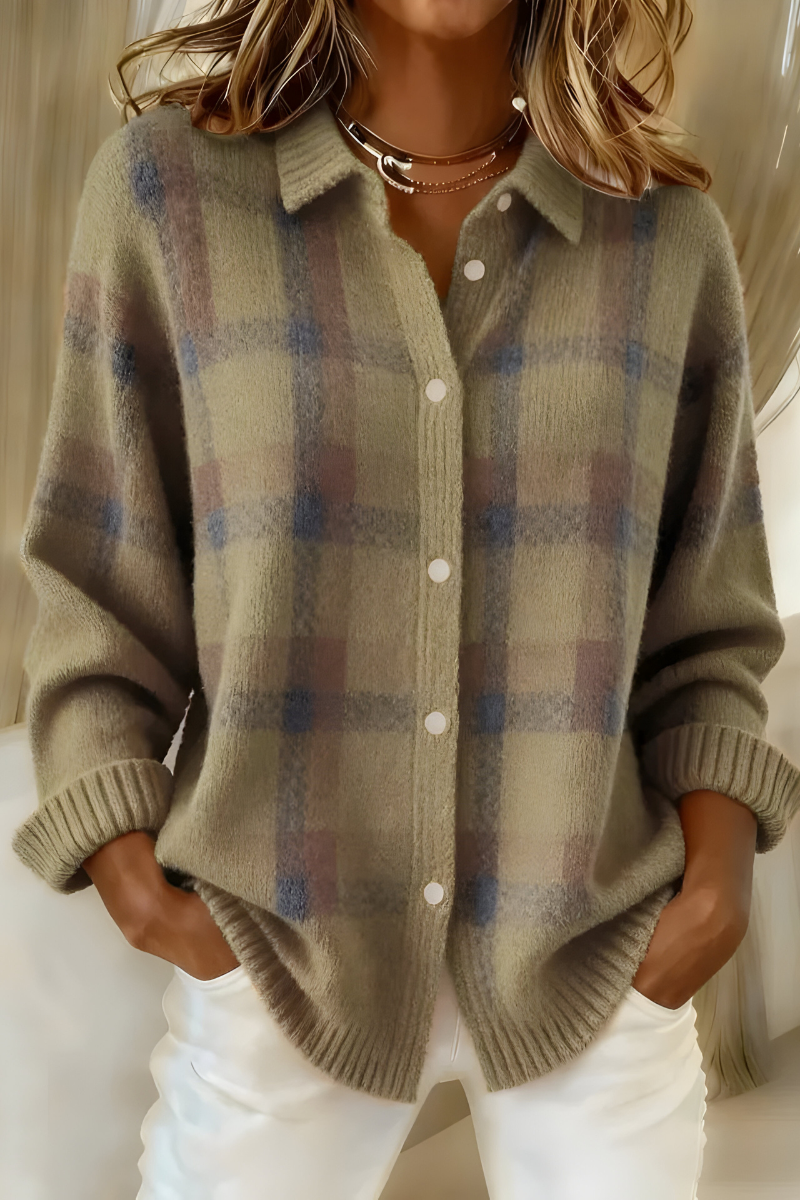 Maïwen | Cardigan a quadri morbido