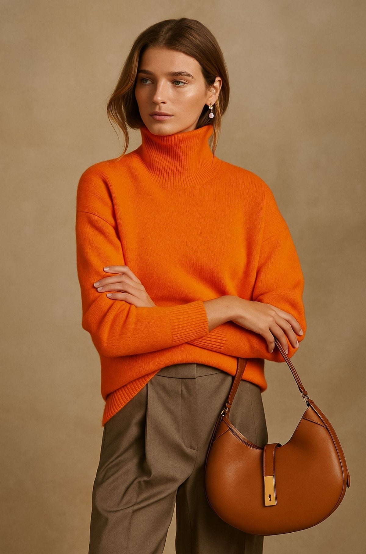 Juliana™ Maglione Premium in Cashmere con Collo Alto