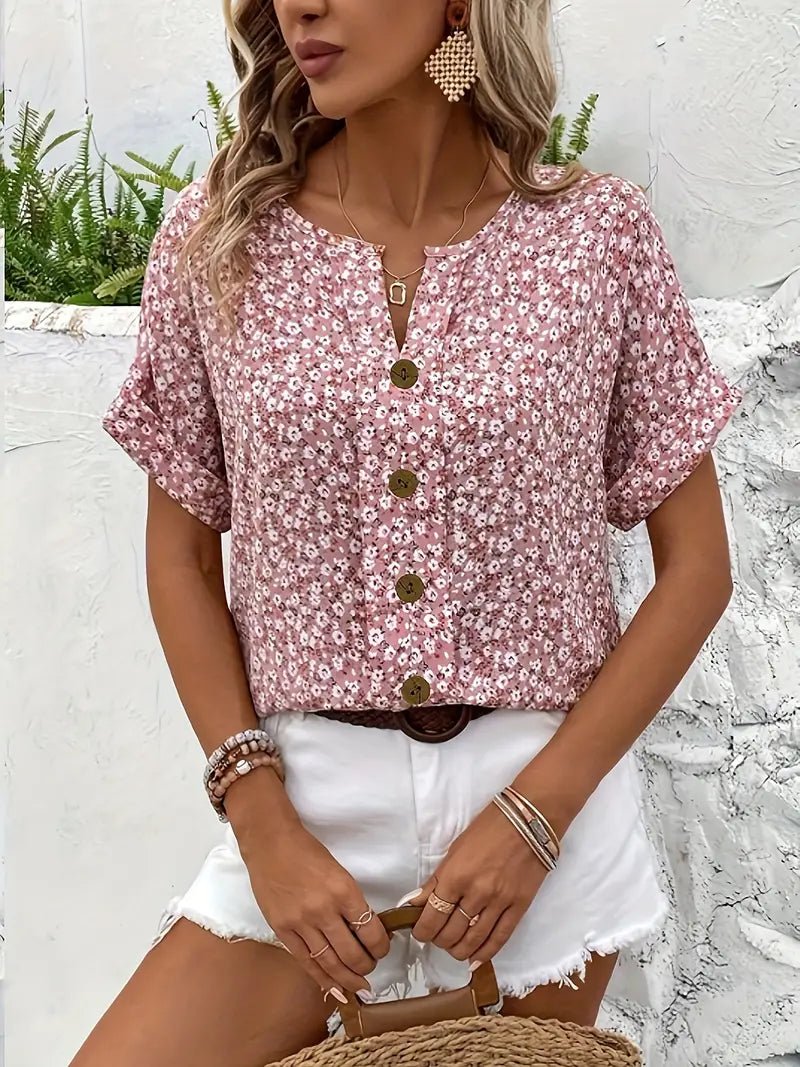Jelena | Elegancki letni top w kwiaty