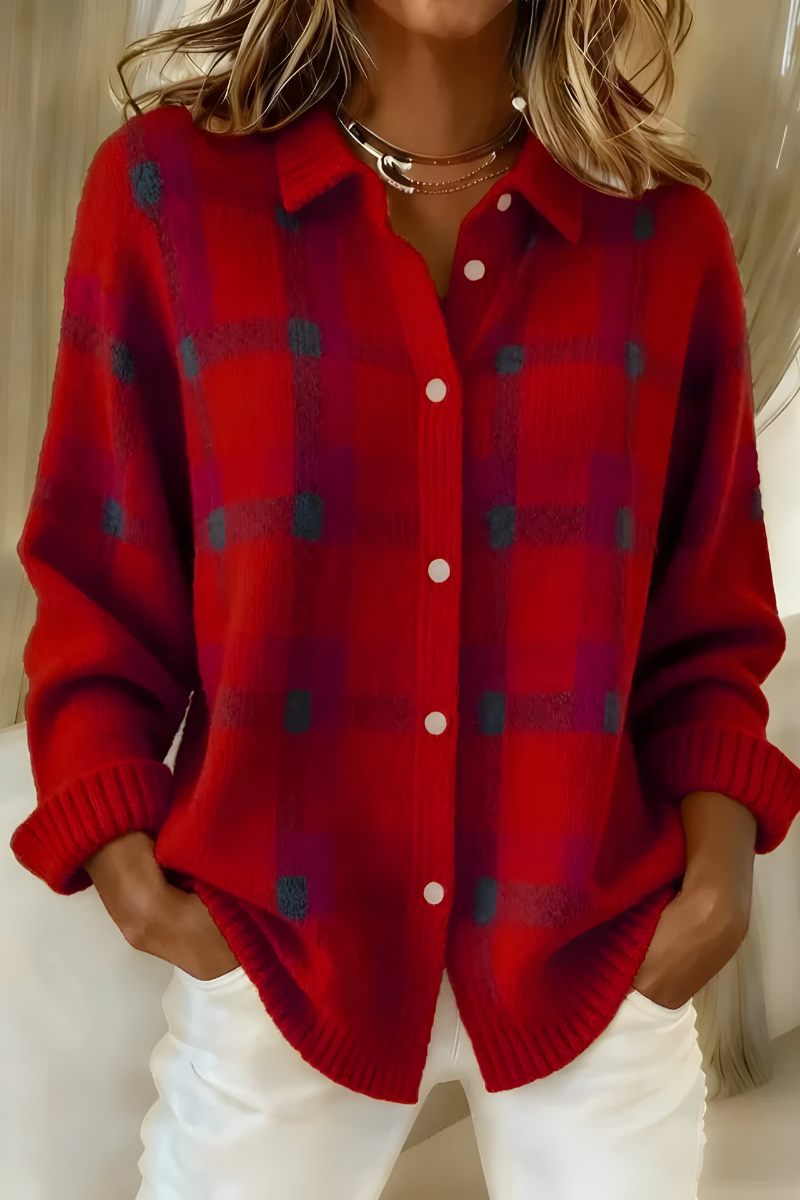 Maïwen | Cardigan a quadri morbido