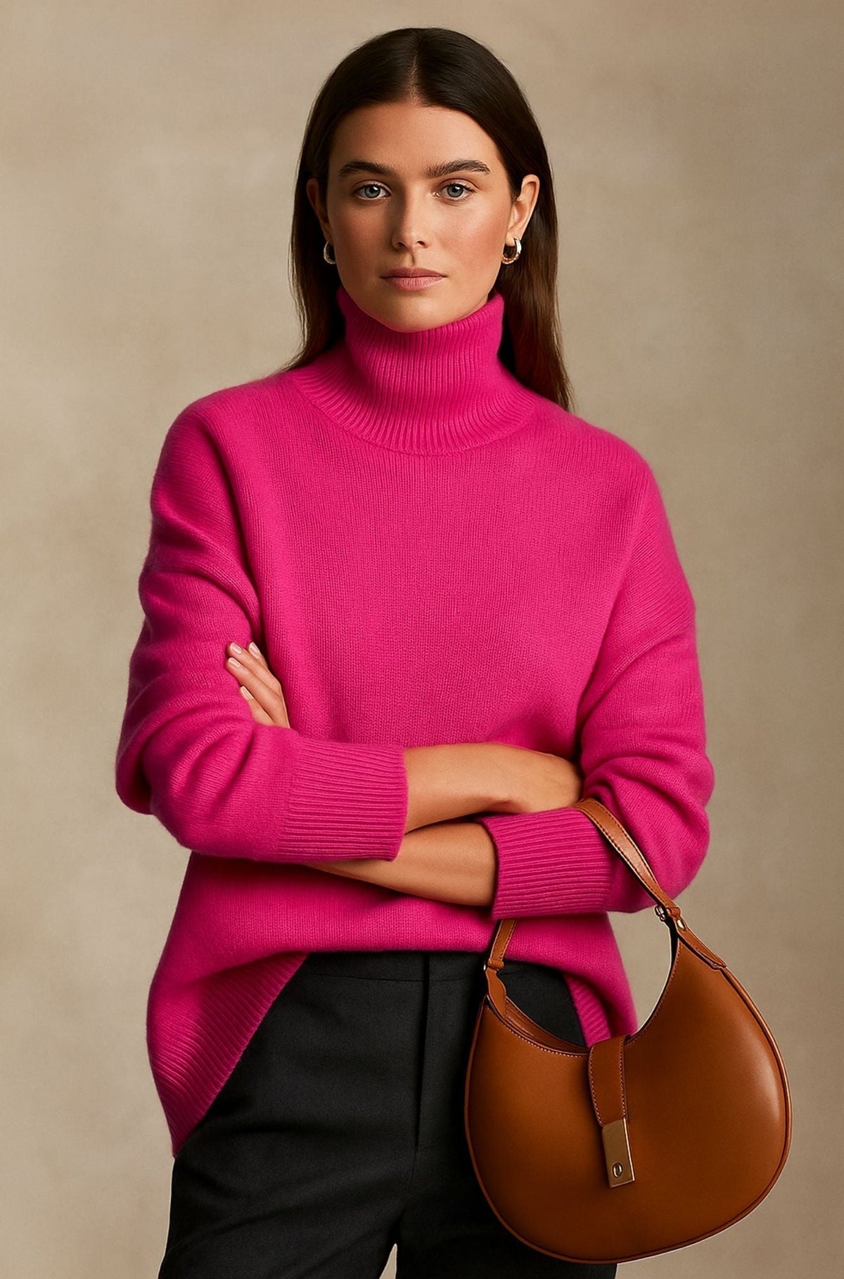 Juliana™ Maglione Premium in Cashmere con Collo Alto