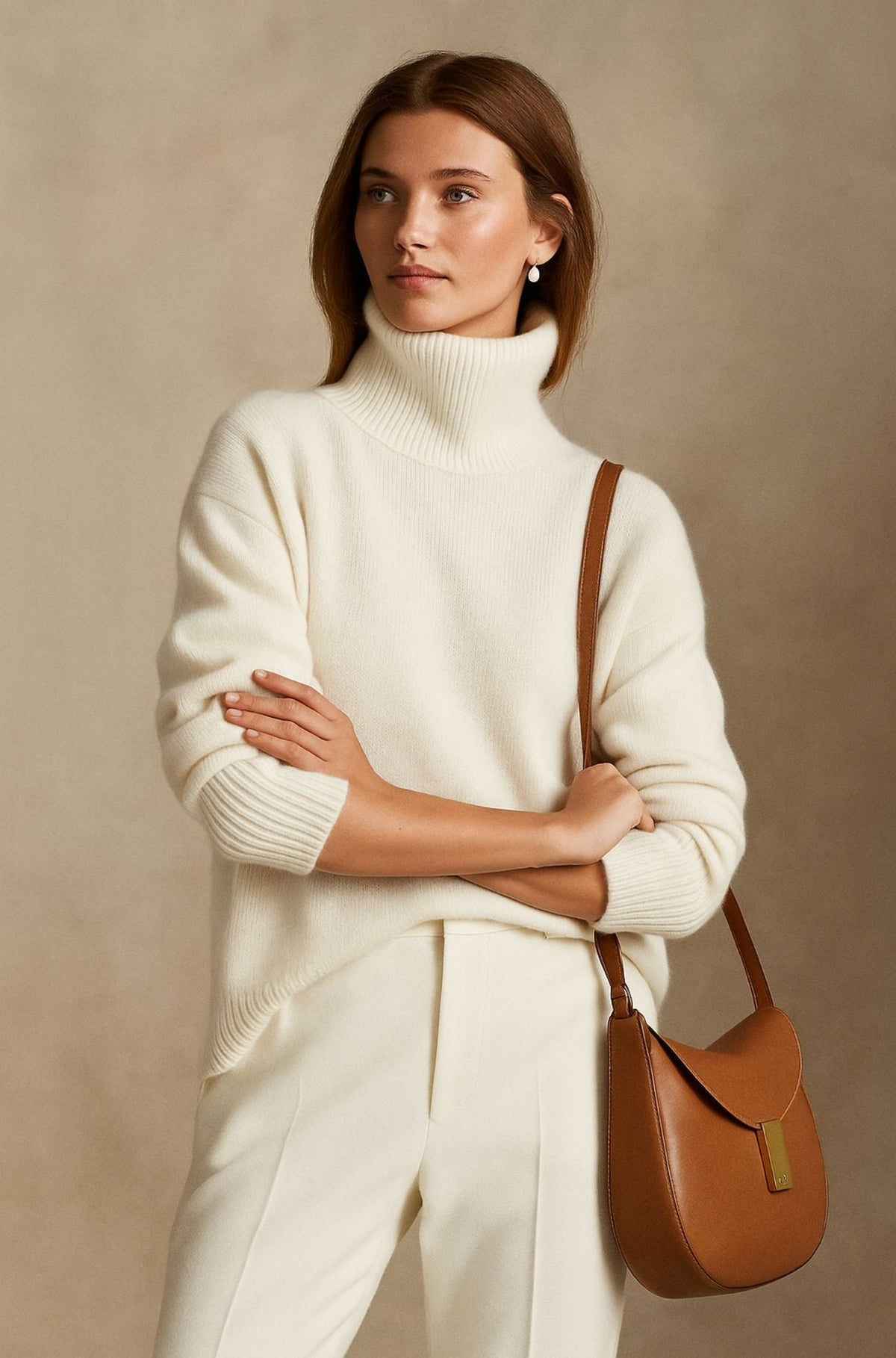 Juliana™ Maglione Premium in Cashmere con Collo Alto