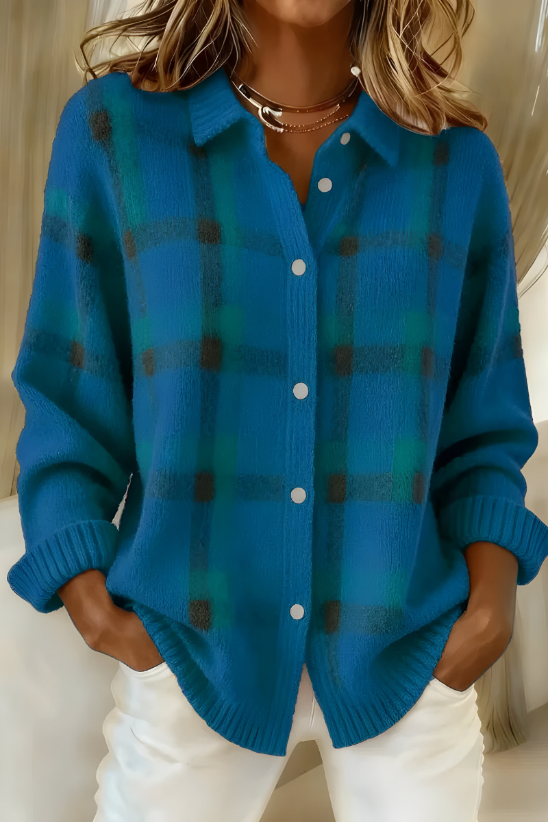 Maïwen | Cardigan a quadri morbido