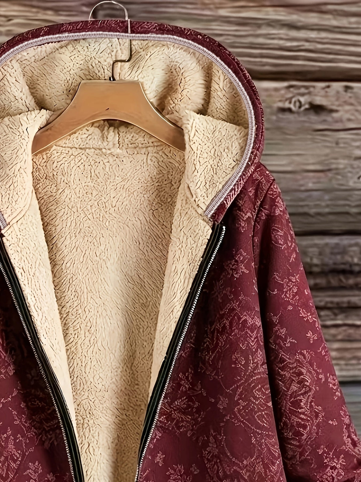 Rosemary™ | Cappotto con Cappuccio Foderato in Pile a Fiori