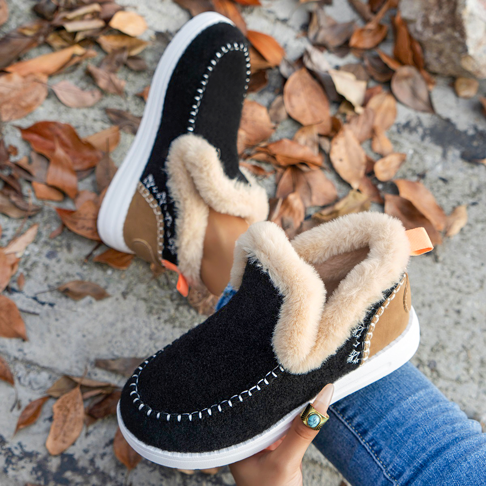 Stivaletti Ankle in Fleece Morbido, Scarpe Invernali Comode e Pelose