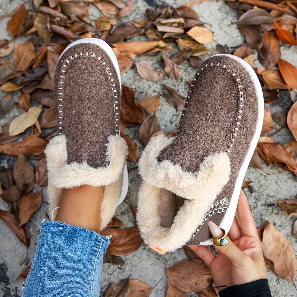 Stivaletti Ankle in Fleece Morbido, Scarpe Invernali Comode e Pelose