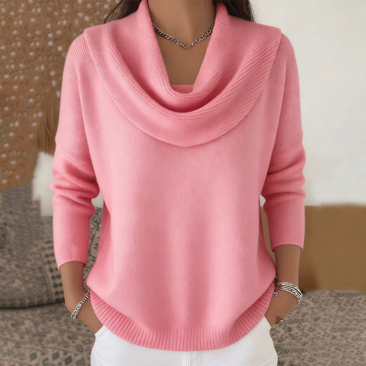 Gioia | Maglione con Collo Drappeggiato
