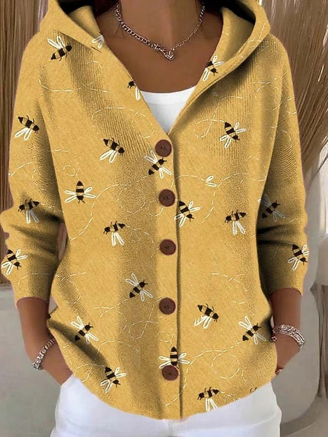 Palmira | Cardigan Stampato con Cappuccio