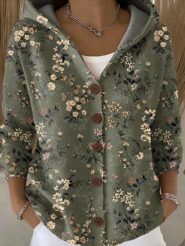 Palmira | Cardigan Stampato con Cappuccio