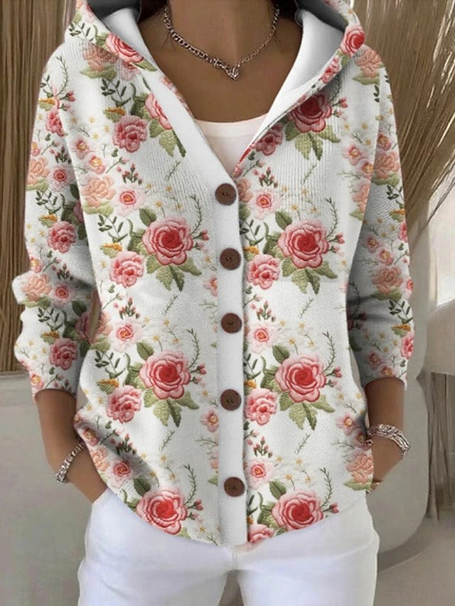 Palmira | Cardigan Stampato con Cappuccio