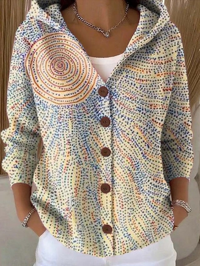 Palmira | Cardigan Stampato con Cappuccio
