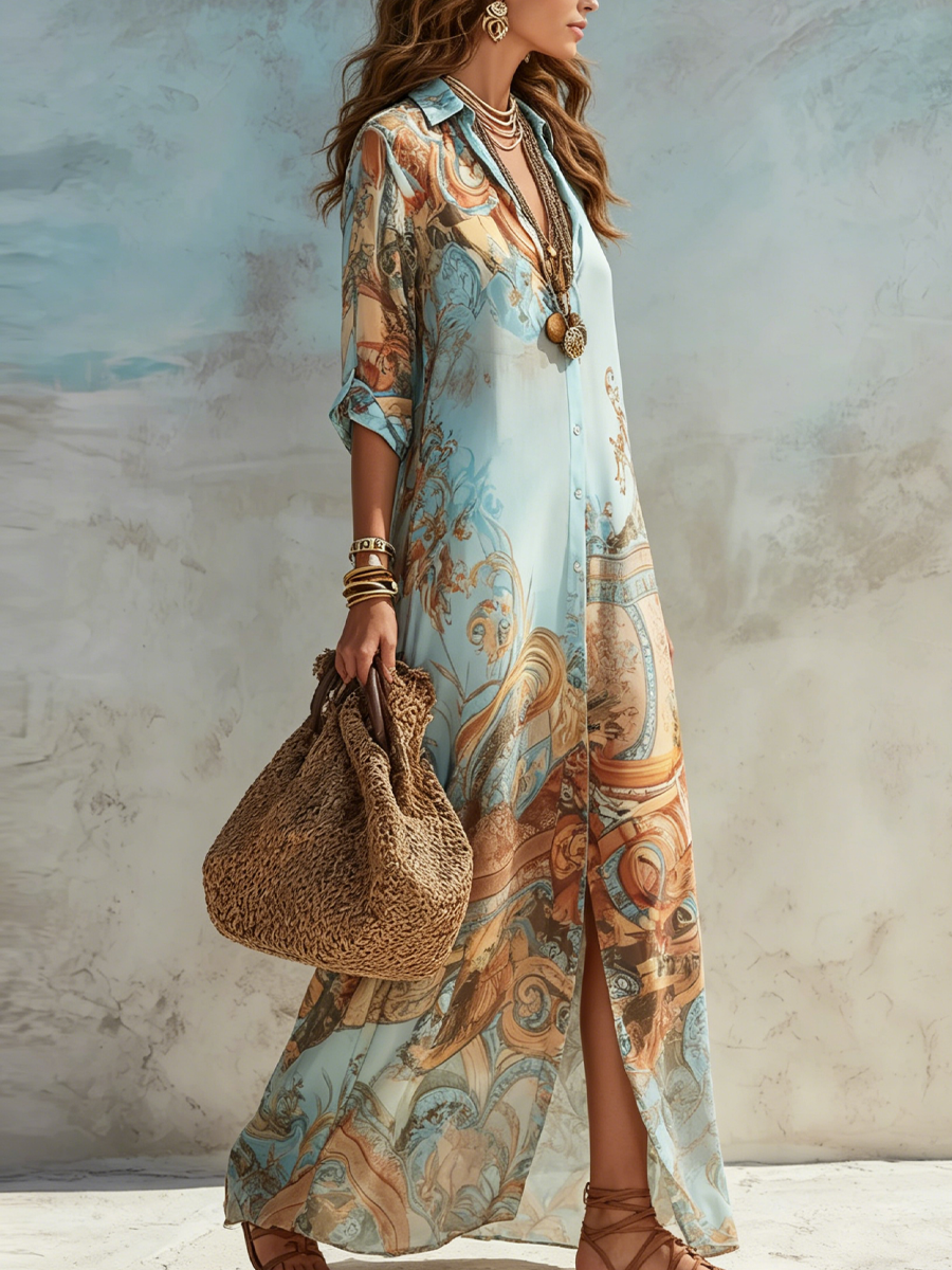 Serena | Sukienka Chemisier Mediterraneo