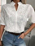 Laurine | Elegancki top casual z haftem
