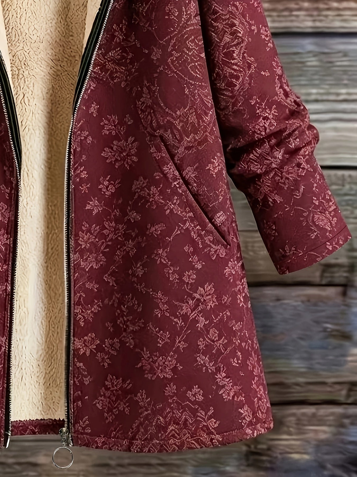 Rosemary™ | Cappotto con Cappuccio Foderato in Pile a Fiori