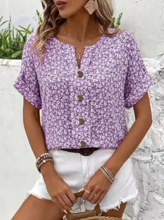 Jelena | Elegancki letni top w kwiaty