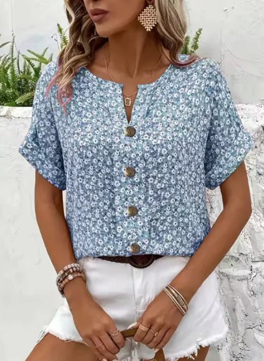 Jelena | Elegante top estivo floreale
