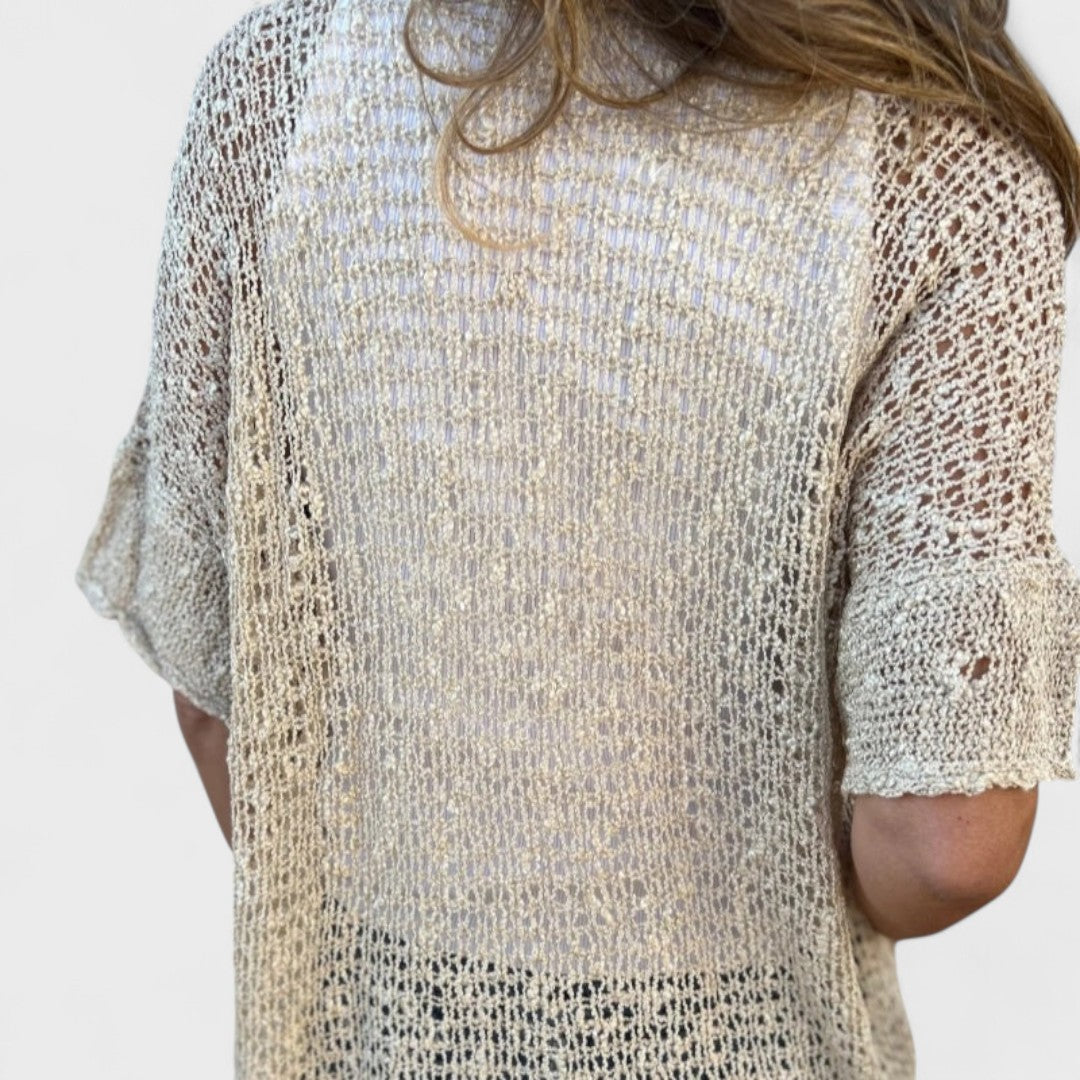 Varrea - Blusa da donna monocolore con un bottone